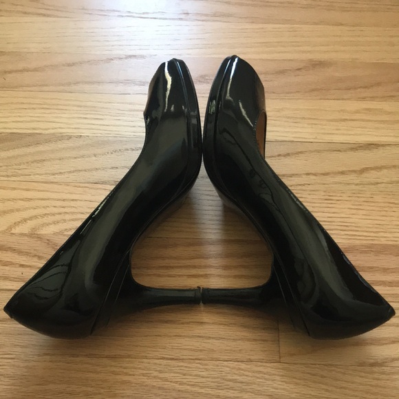 Cole Haan Nike Air Peep Toe Black Patent Pumps Size 10 - Picture 5 of 12